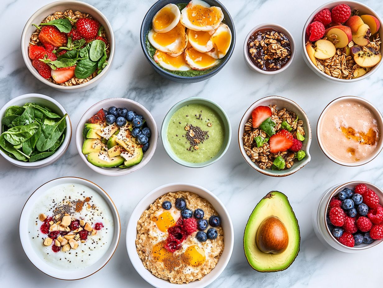 A collection of healthy breakfast ideas.