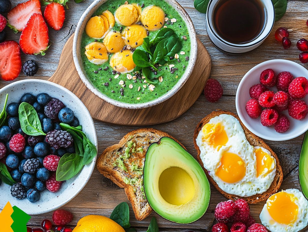 Colorful Quinoa Breakfast Bowl topped with Saut ed Vegetables and a Fried Egg