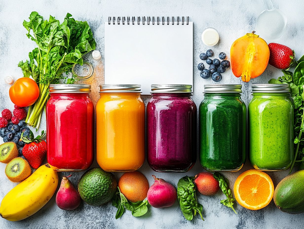 A colorful array of smoothies showcasing their health benefits in meal planning.