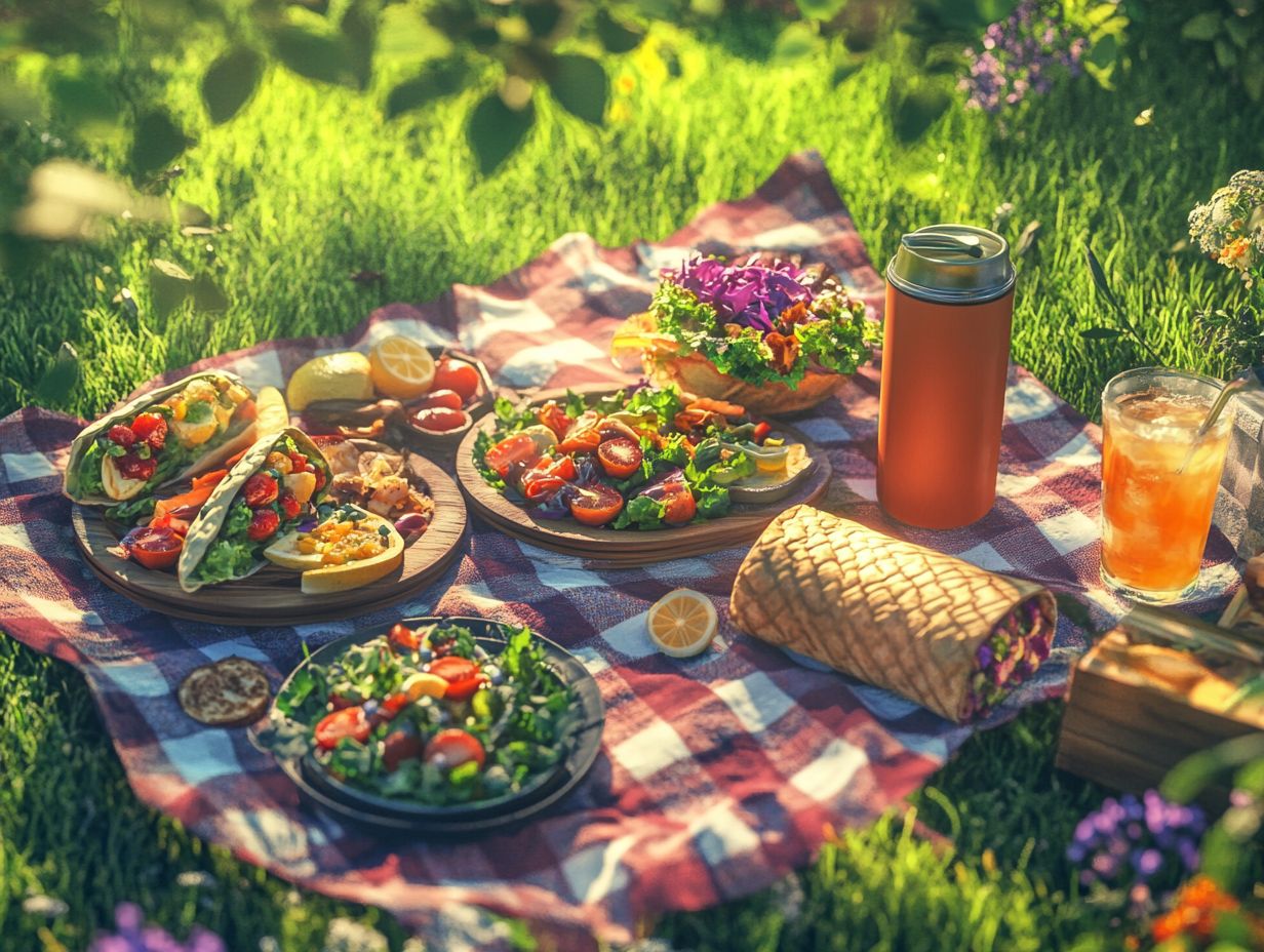 Visual summary of healthy picnic recipes