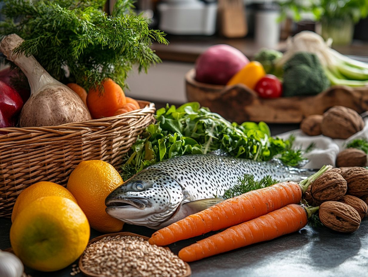 A colorful plate of healthy foods suitable for diabetics