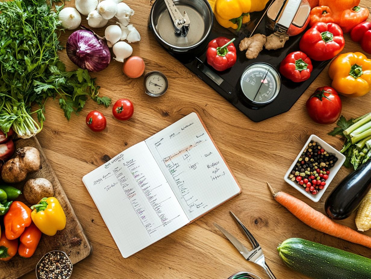 A kitchen scale helps with accurate meal planning.