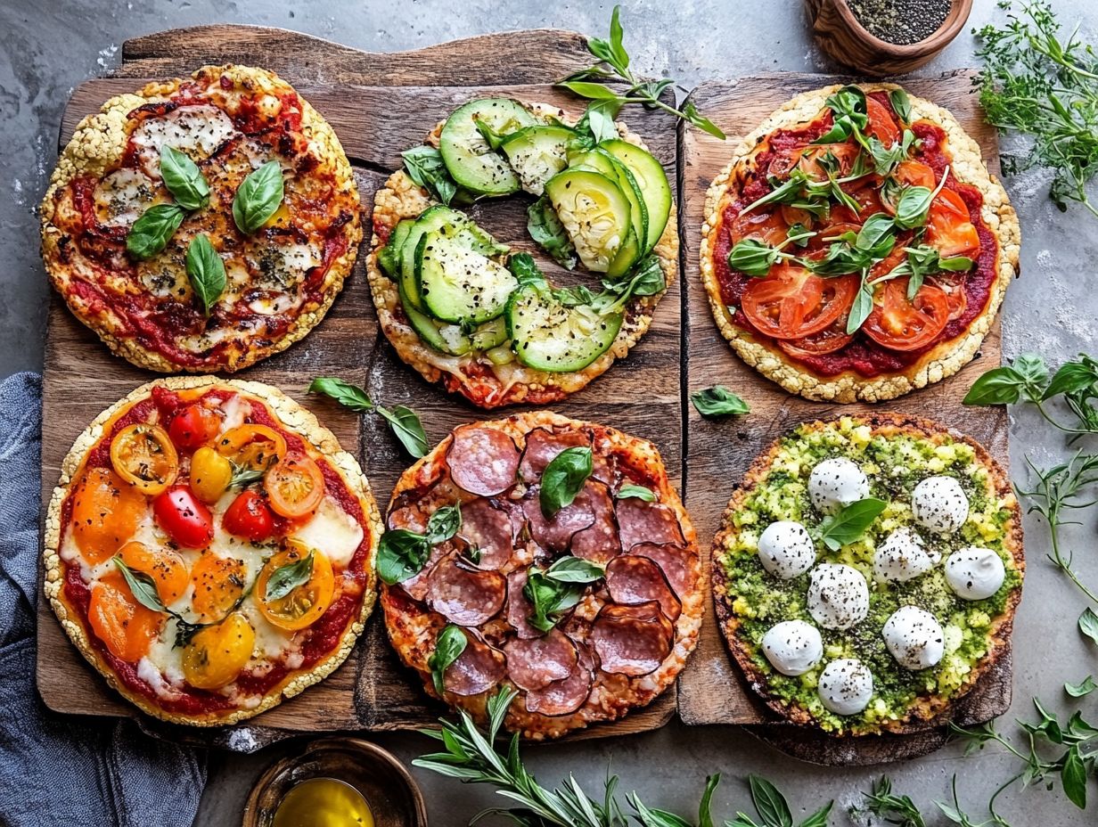 A colorful assortment of healthy pizza ingredients