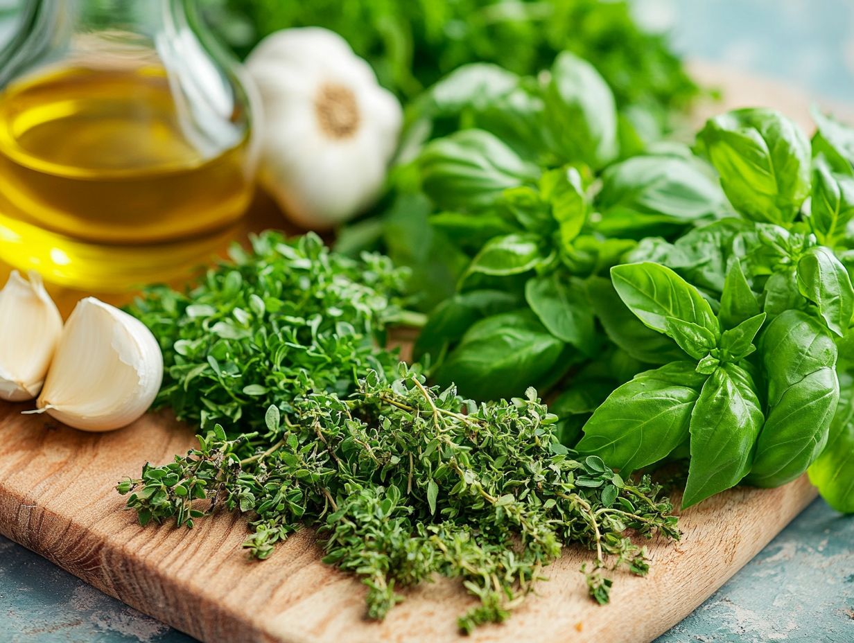 An assortment of herbs known for promoting heart health.