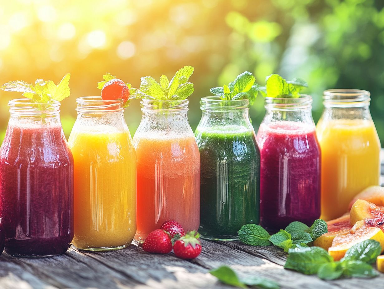 Delicious Strawberry and Basil Smoothie with fresh strawberries and basil leaves.