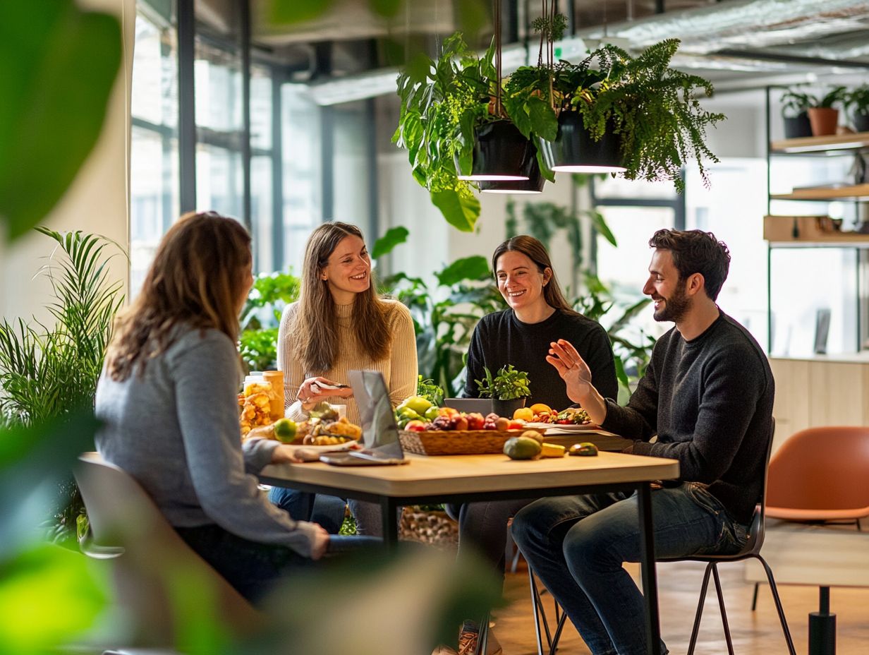 A person enjoying a mindful meal at their workplace