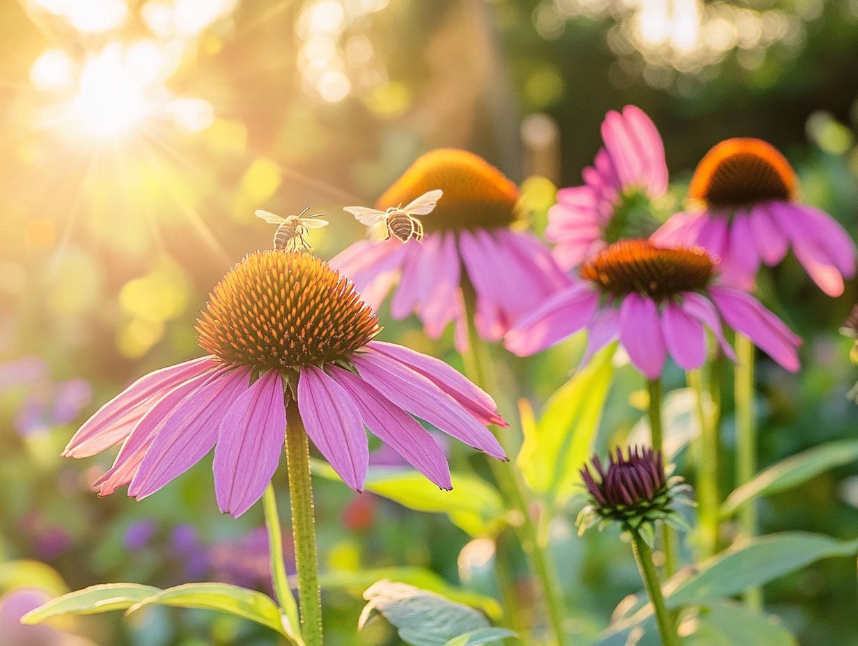 Echinacea plant with flowers showcasing its health benefits