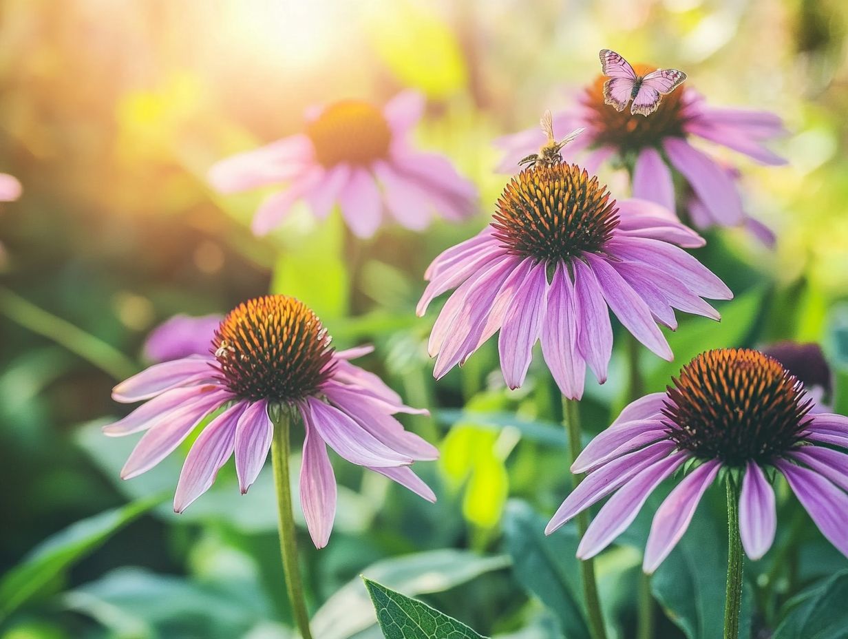 Echinacea plant with flowers showcasing its health benefits