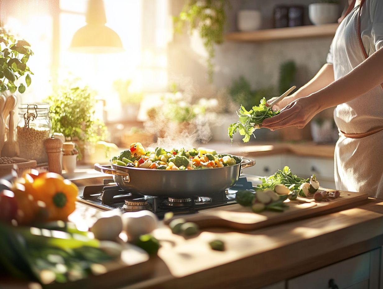 Colorful vegetables steamed for healthy nutrition