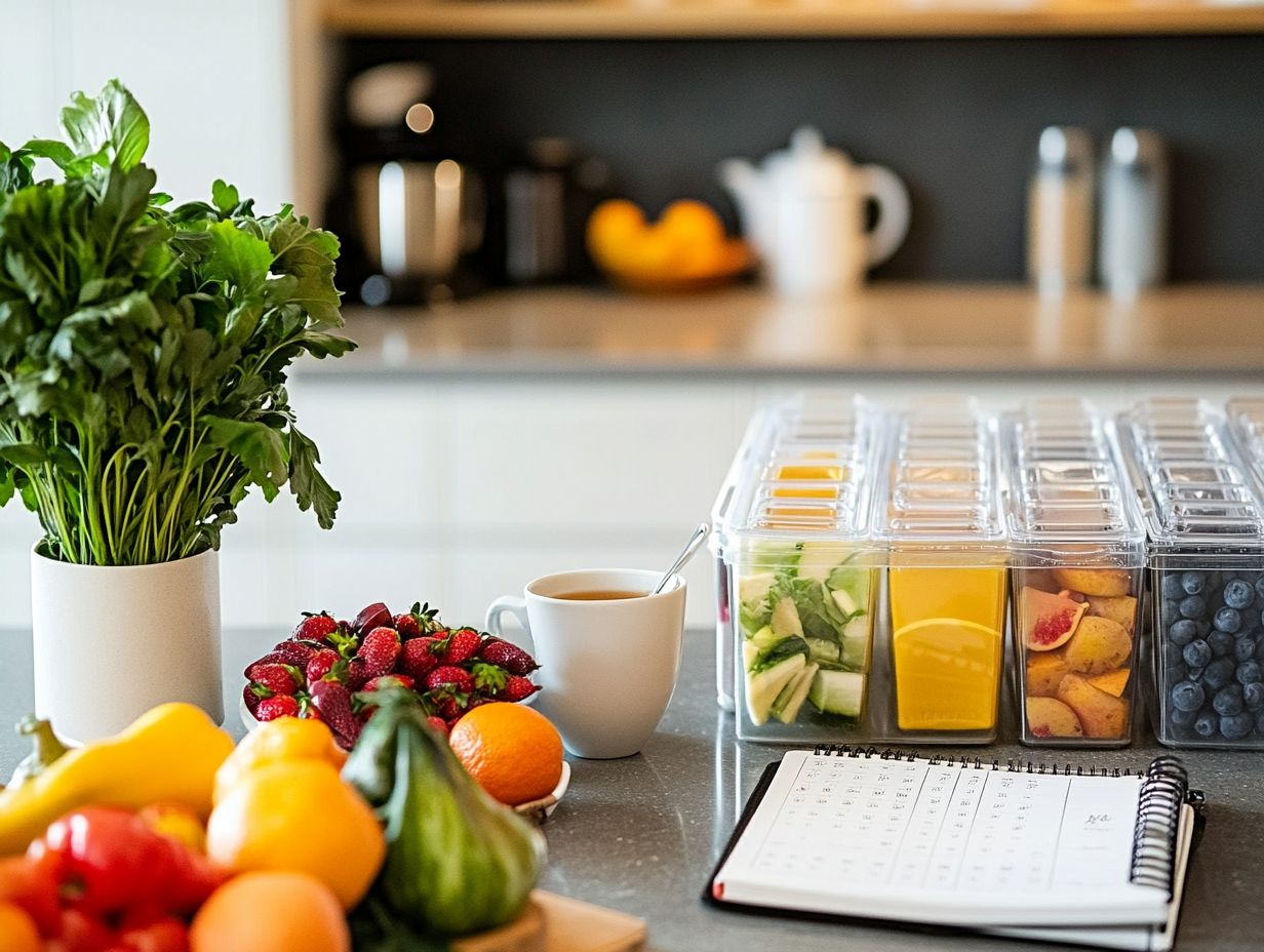 A variety of cooking tools for meal planning