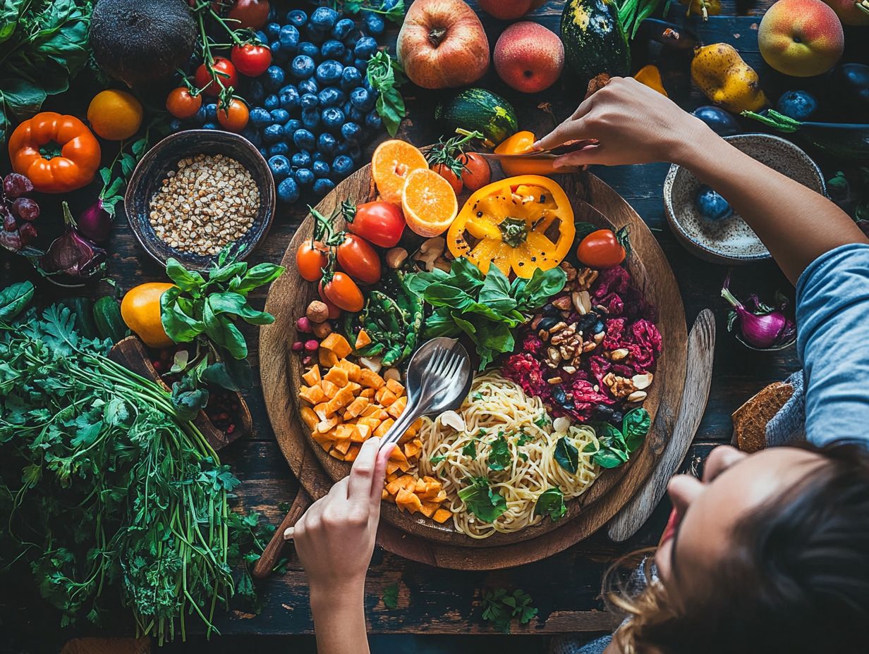 A balanced meal with vegetables and grains