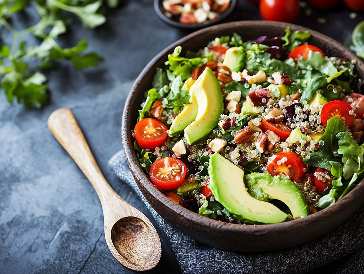 Colorful superfoods in a fresh salad.