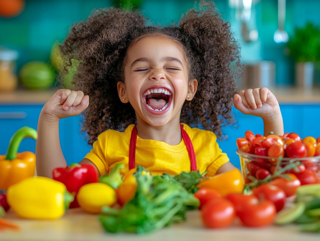 Children learning about cooking safety and benefits of nutrition.