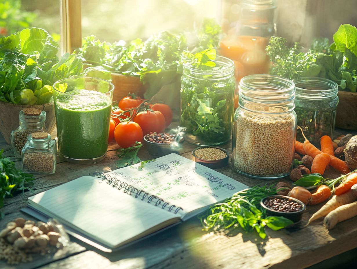 A variety of nutrient-dense vegan foods on a plate.