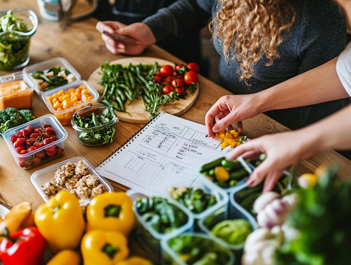 A joyful family enjoying meal planning together