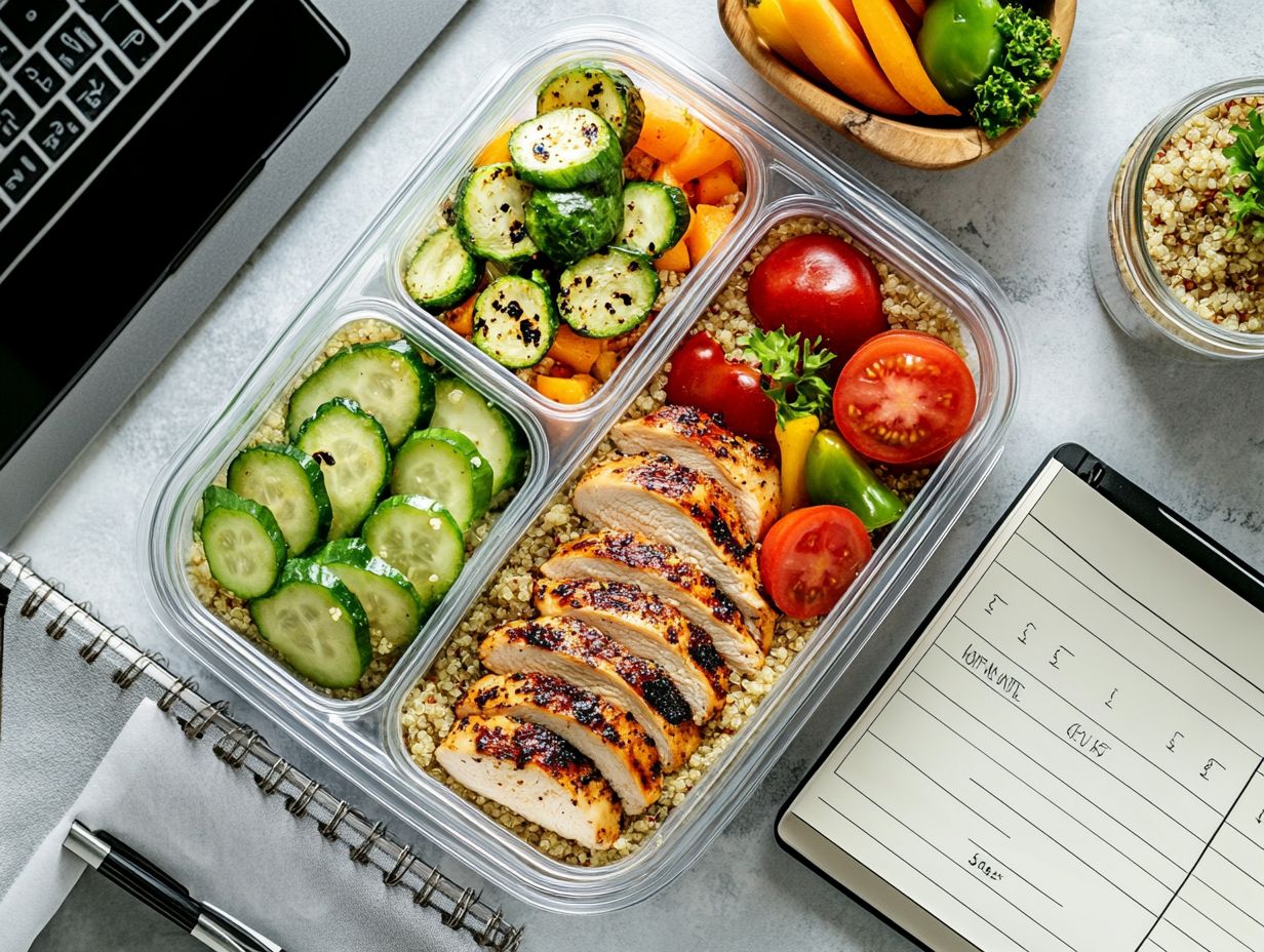 Meal planning hacks for busy professionals with images of meal prep ideas