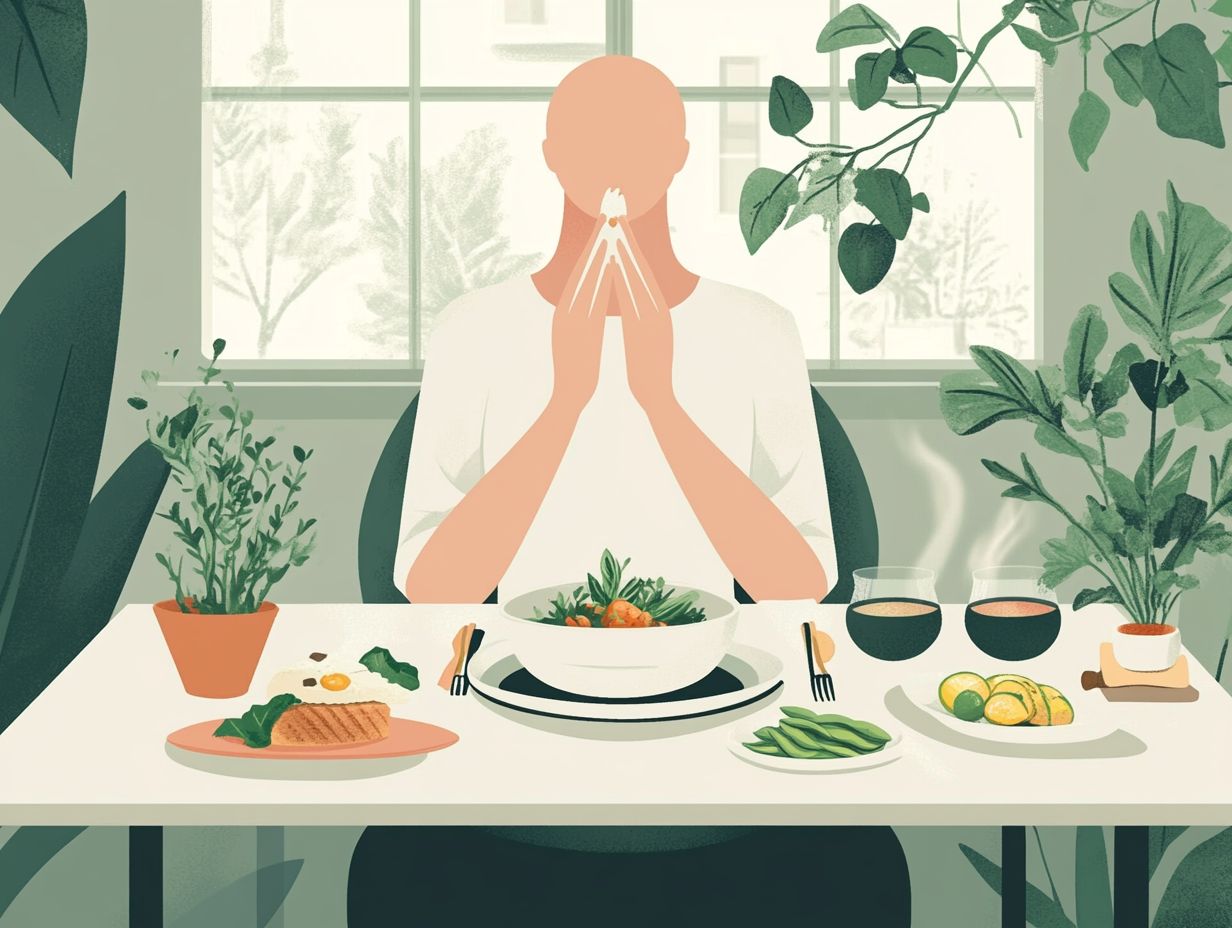 Food on a plate symbolizing mindful eating techniques