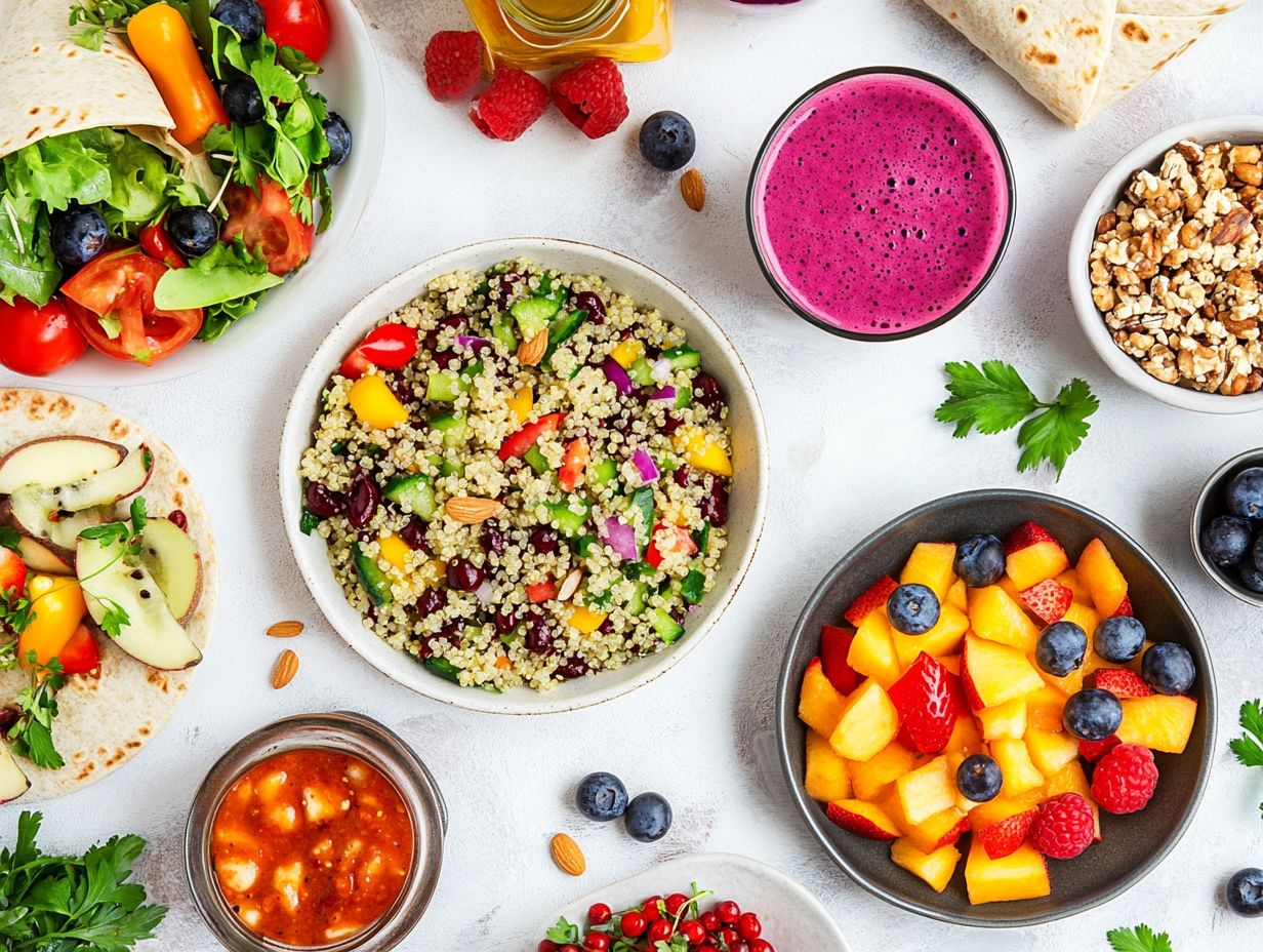 A colorful array of meal prep ideas for busy students