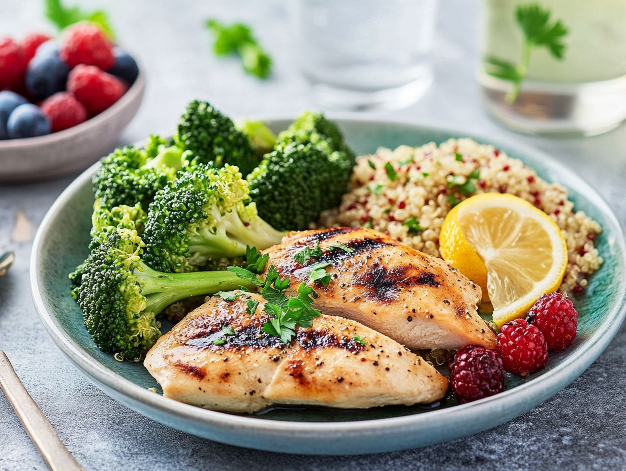 Colorful array of nutritious post-workout meals