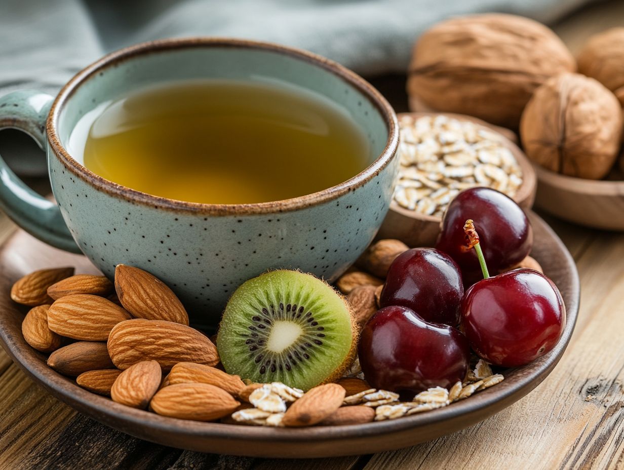 Colorful fruit yogurt parfait and pumpkin seeds for better sleep