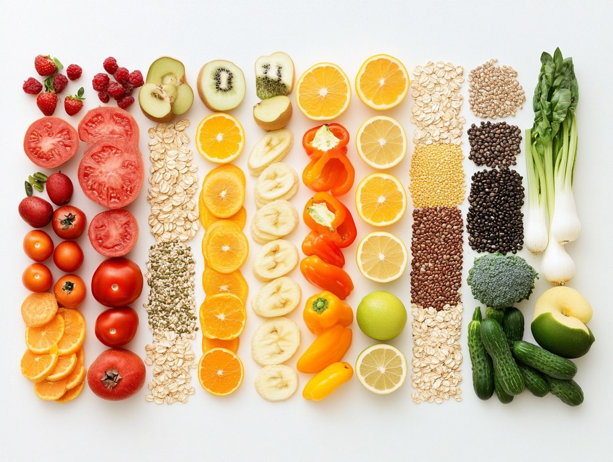 Illustration of the 7 essential nutrients for optimal health