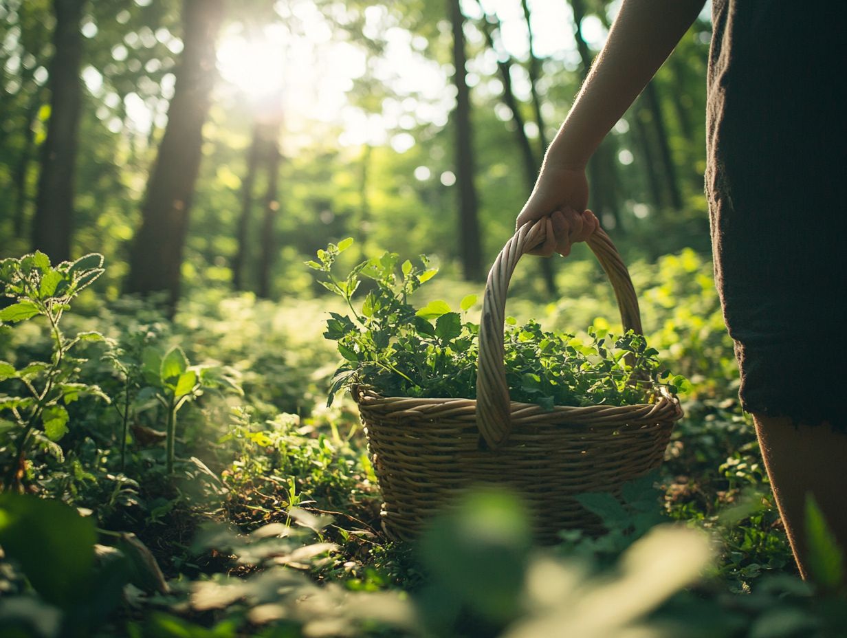 A scenic view of herbal foraging