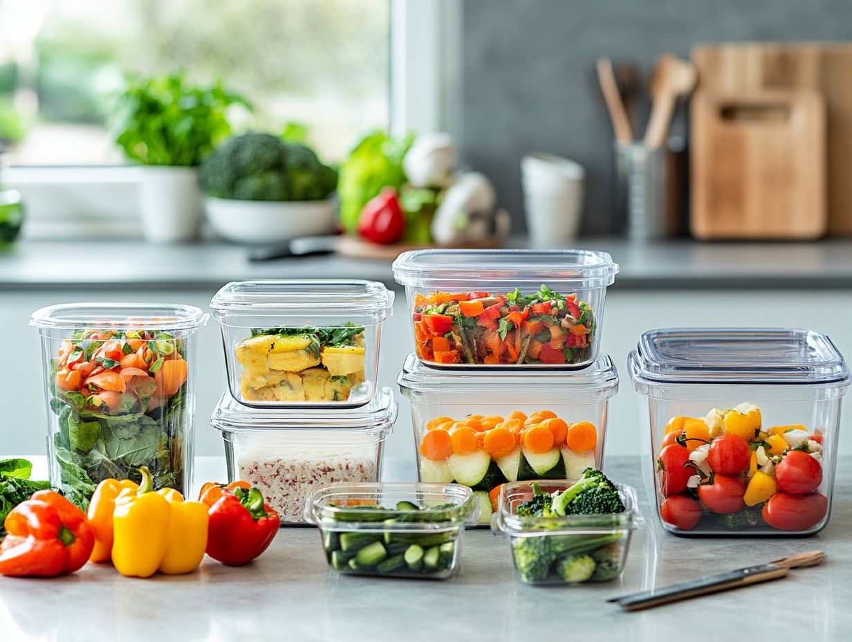 Image of various insulated containers for meal prep.