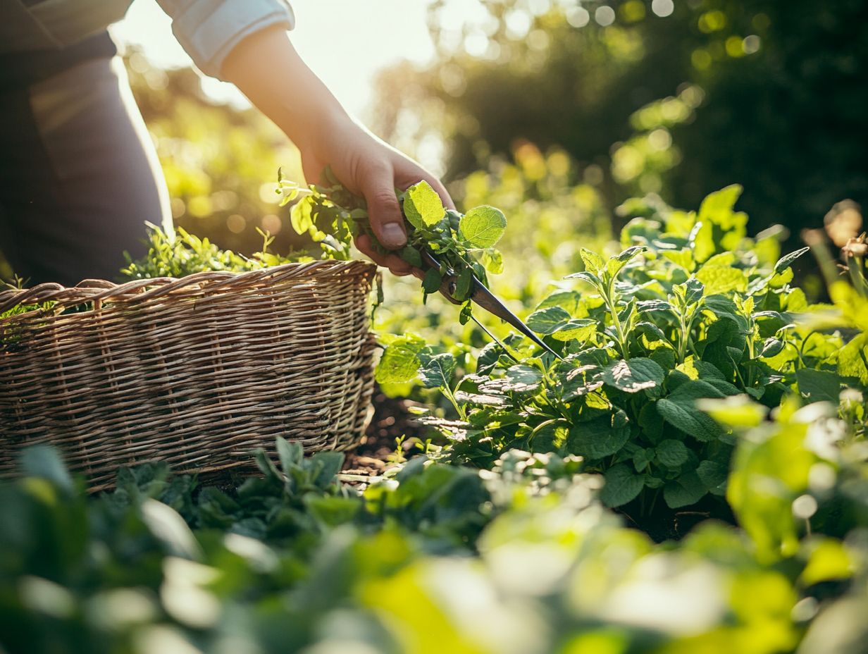 Illustration of Methods for Harvesting Herbs