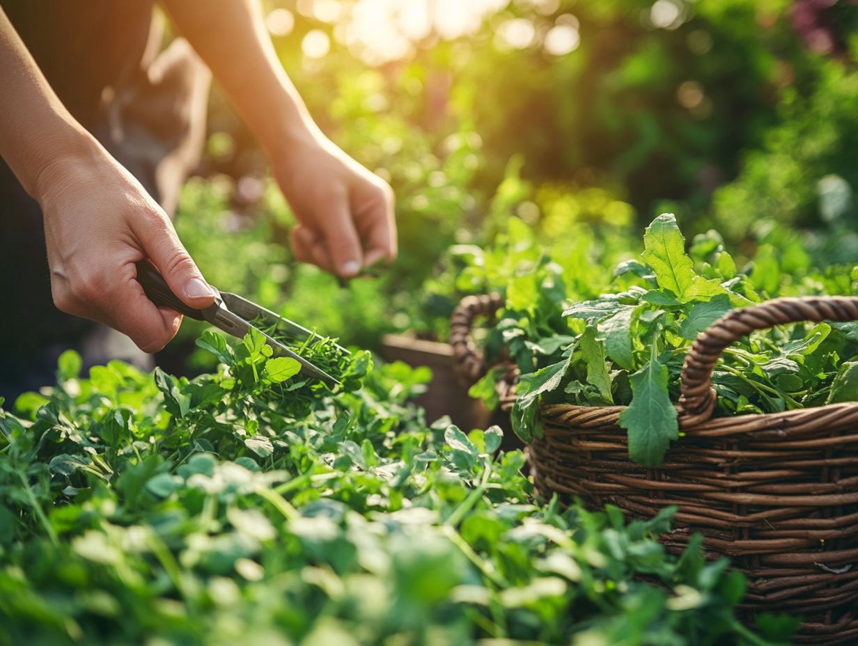 Illustration of best practices for harvesting herbs