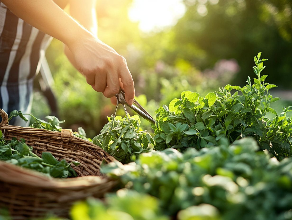 Illustration of Common Mistakes to Avoid When Harvesting Herbs