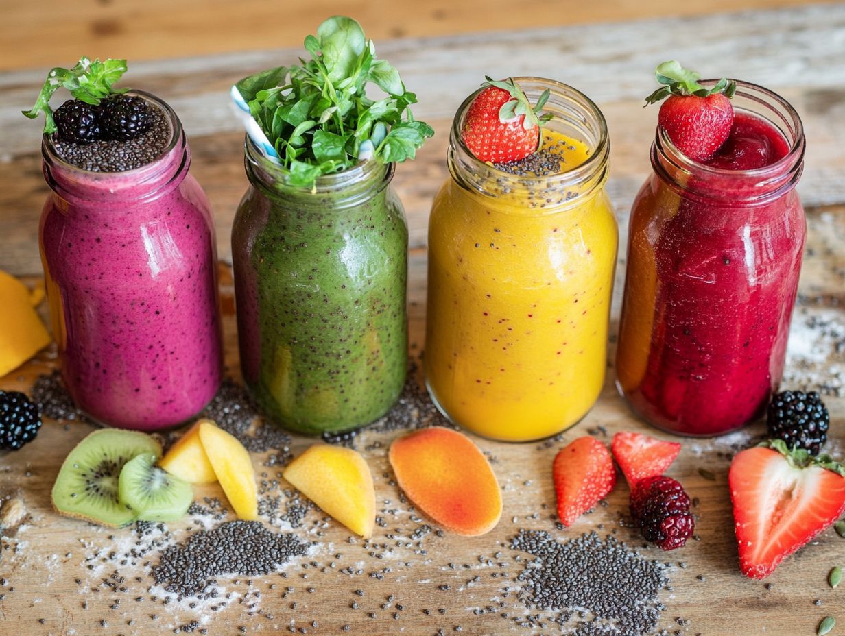 A delicious Blueberry and Oatmeal Smoothie in a glass