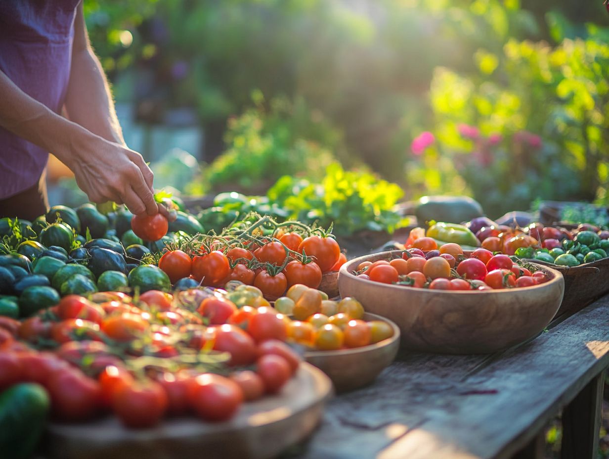 Illustration showing sustainable food choices