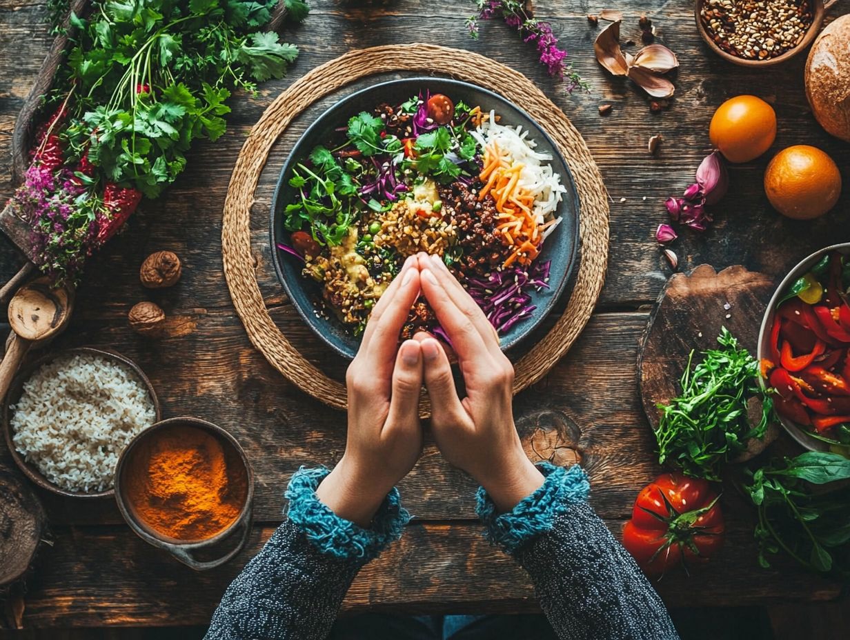 An illustration of Frequently Asked Questions regarding mindful eating