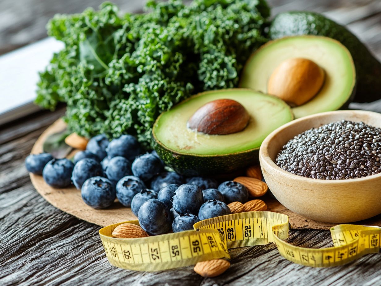 A variety of superfoods aiding in weight management