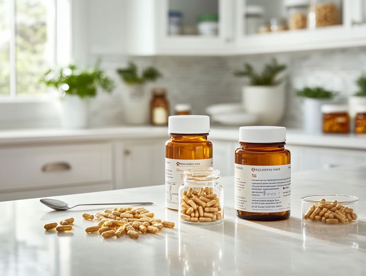 A variety of protein and amino acid supplements on a table.