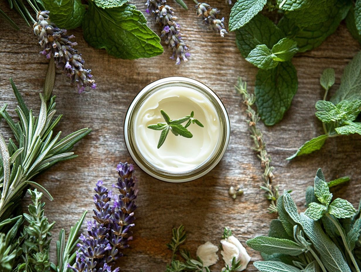 Image depicting safety precautions and potential allergies related to using herbs in skincare