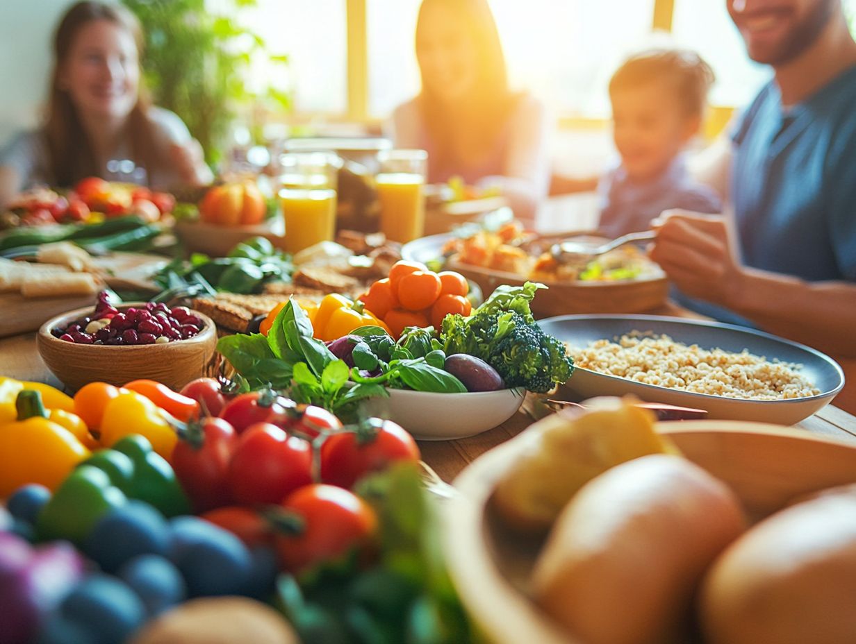 Healthy family meal preparation